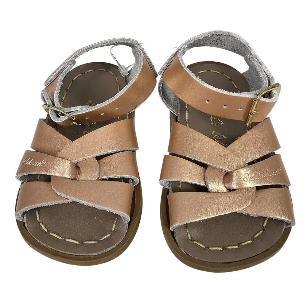 THE ORIGINAL SALT WATER HOOK & LOOP SANDALS – ROSE GOLD – TODDLER SIZE 3